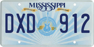 MS license plate DXD912