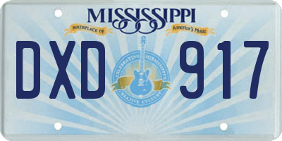 MS license plate DXD917