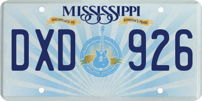 MS license plate DXD926