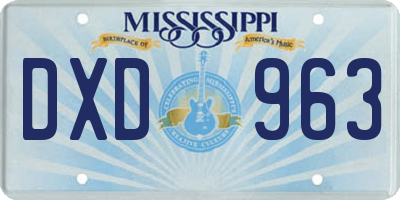 MS license plate DXD963