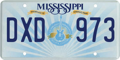 MS license plate DXD973