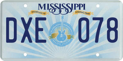 MS license plate DXE078