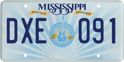 MS license plate DXE091