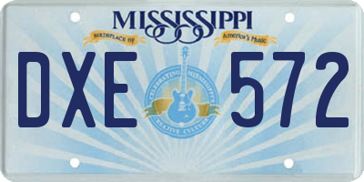 MS license plate DXE572