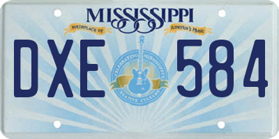 MS license plate DXE584