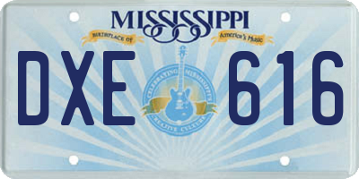 MS license plate DXE616