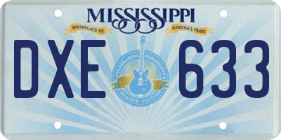 MS license plate DXE633