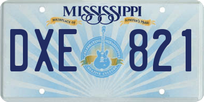 MS license plate DXE821