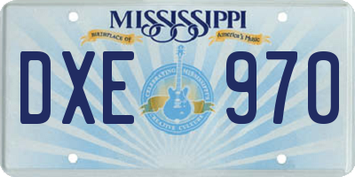 MS license plate DXE970