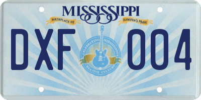 MS license plate DXF004