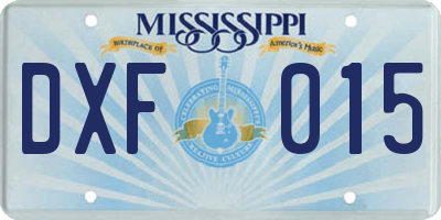 MS license plate DXF015