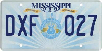 MS license plate DXF027