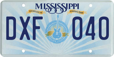 MS license plate DXF040