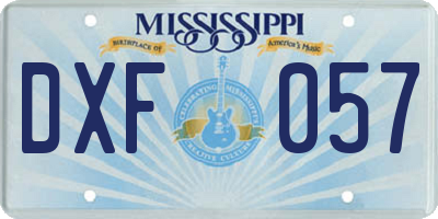 MS license plate DXF057