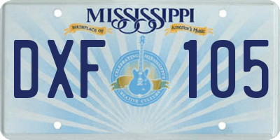 MS license plate DXF105