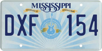 MS license plate DXF154