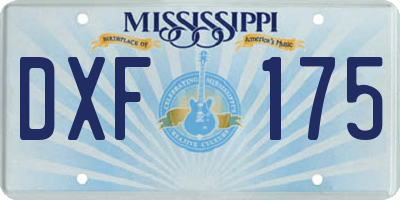 MS license plate DXF175