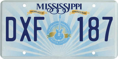 MS license plate DXF187