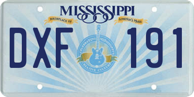 MS license plate DXF191