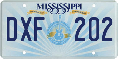 MS license plate DXF202