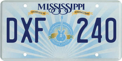 MS license plate DXF240