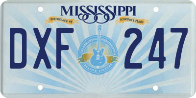 MS license plate DXF247