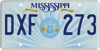 MS license plate DXF273