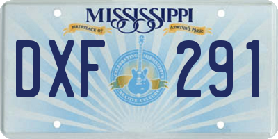 MS license plate DXF291