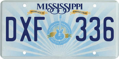 MS license plate DXF336
