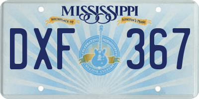 MS license plate DXF367