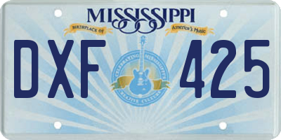 MS license plate DXF425