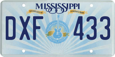 MS license plate DXF433