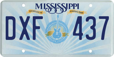 MS license plate DXF437