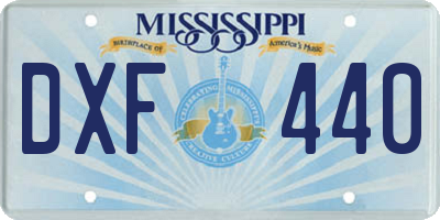 MS license plate DXF440