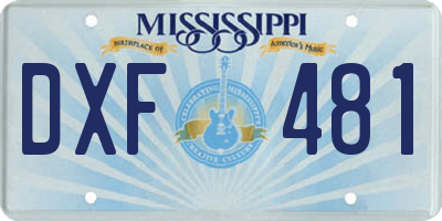 MS license plate DXF481