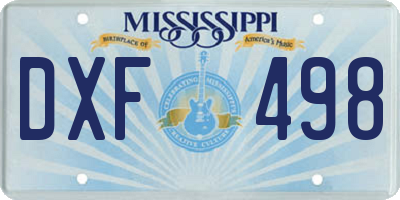 MS license plate DXF498