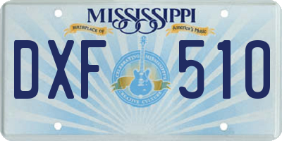 MS license plate DXF510