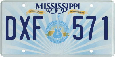 MS license plate DXF571