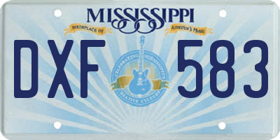 MS license plate DXF583