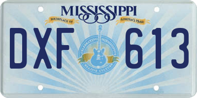 MS license plate DXF613