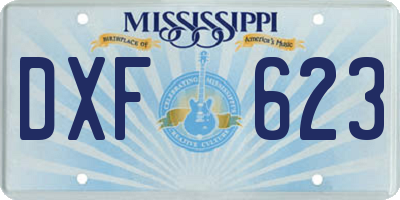 MS license plate DXF623