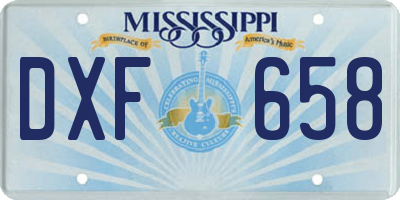 MS license plate DXF658