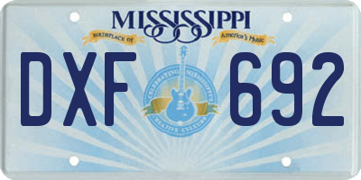 MS license plate DXF692