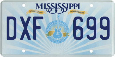 MS license plate DXF699