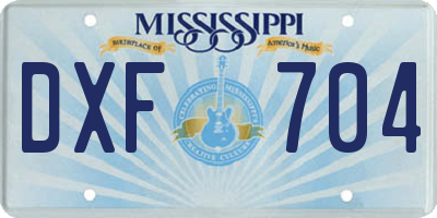MS license plate DXF704