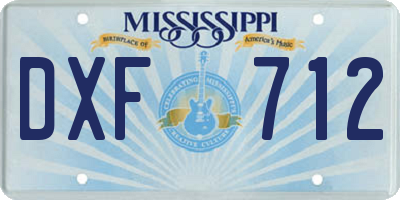 MS license plate DXF712