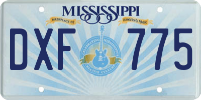 MS license plate DXF775