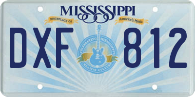 MS license plate DXF812
