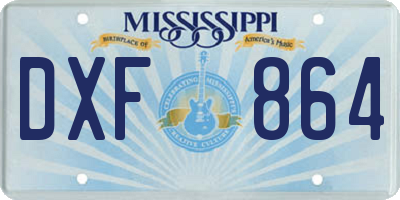 MS license plate DXF864