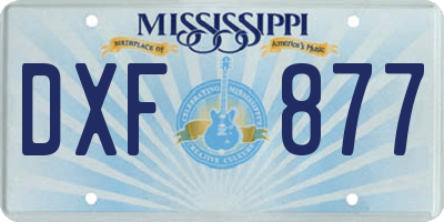 MS license plate DXF877
